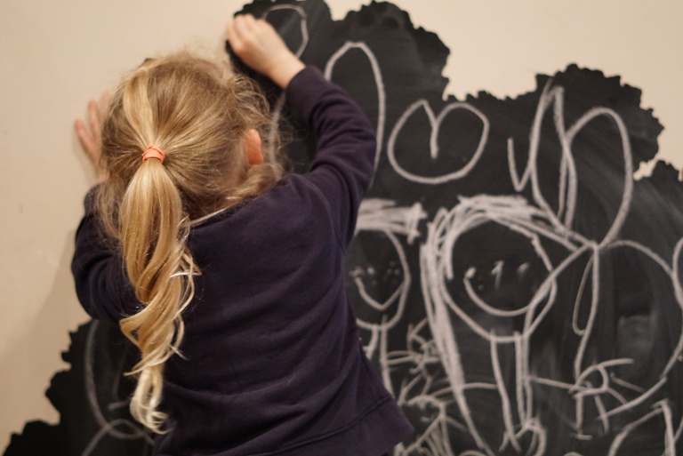 Creating a blackboard with a piece of vinyl wall art